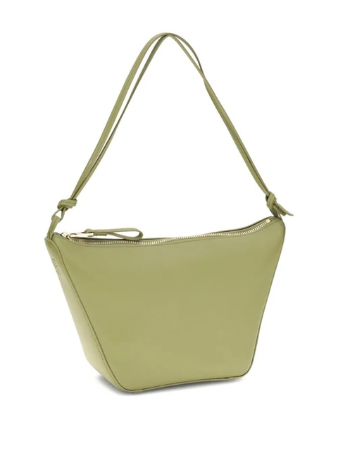LOEWE Mini Hammock strap zip-top shoulder bag - Green - zdjęcie produktu nr 2