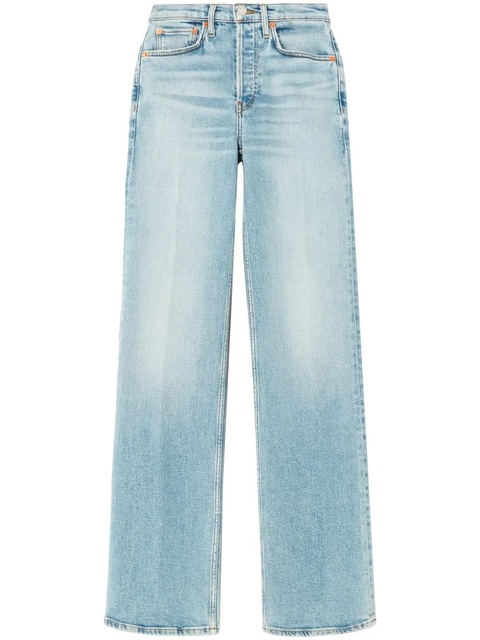 RE/DONE logo-patch straight-leg jeans - Blue - zdjęcie produktu nr 1
