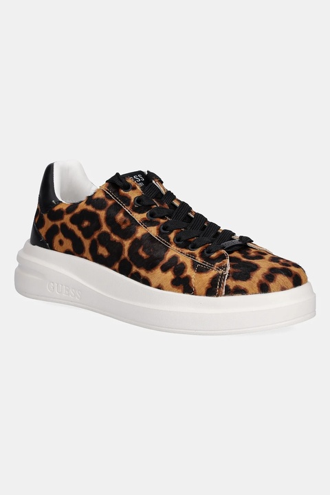 Guess sneakersy skórzane ELBINA8 damskie kolor brązowy FLTEL8 LEA12 - zdjęcie produktu nr 1
