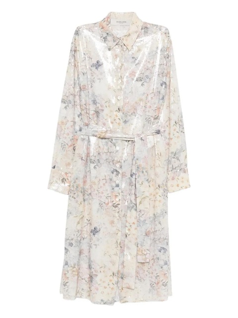 Golden Goose sequin floral shirt midi day dress - Neutrals - zdjęcie produktu nr 1
