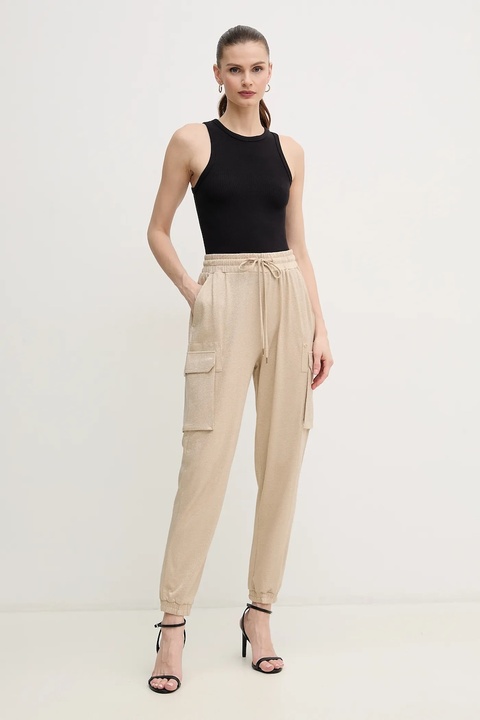 Marc Aurel spodnie damskie kolor beżowy high waist 1844-7000-73813 - zdjęcie produktu nr 1