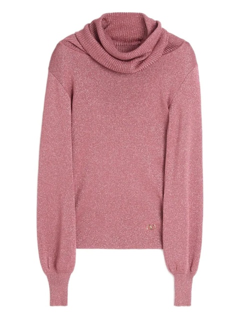 Valentino Garavani cowl-neck glittery jumper - Pink - zdjęcie produktu nr 1