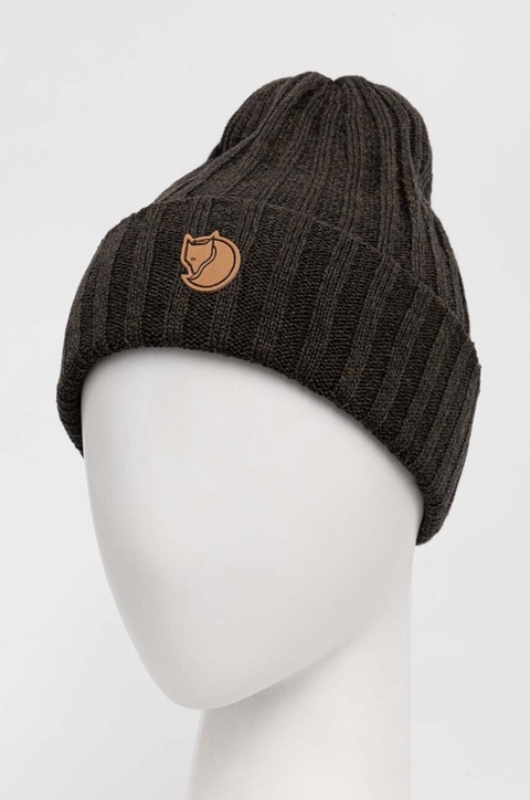 Fjallraven czapka Byron kolor zielony wełniana - zdjęcie produktu nr 2