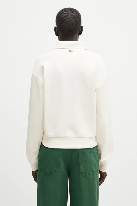 Lacoste bluza bawełniana damska kolor beżowy gładka SF0351 - zdjęcie produktu nr 2