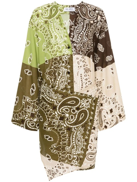 The Attico paisley-print cotton mini dress - Brown - zdjęcie produktu nr 1