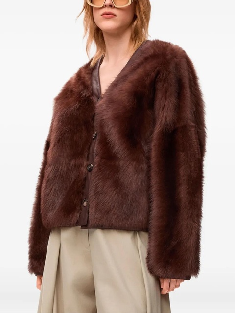 LOEWE buttoned lambskin jacket - Brown - zdjęcie produktu nr 2