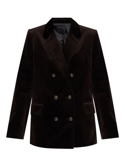 Zadig&Voltaire double-breasted velvet blazer - Brown - zdjęcie produktu nr 1