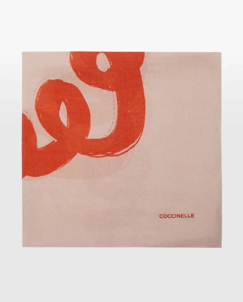 COCCINELLE - Różowa chusta z nadrukiem Hand Logo - zdjęcie produktu nr 1