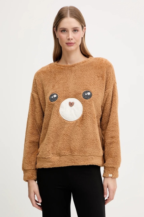 United Colors of Benetton bluza piżamowa damska kolor brązowy 3UKC3M07Z - zdjęcie produktu nr 2