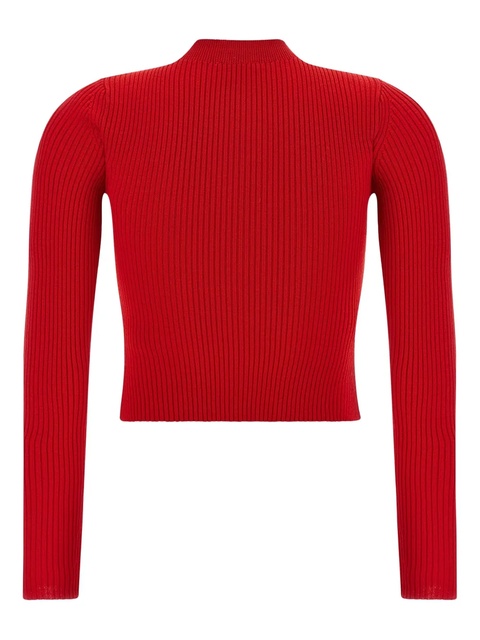 Diesel M-Olina ribbed cut-out wool top - Red - zdjęcie produktu nr 2