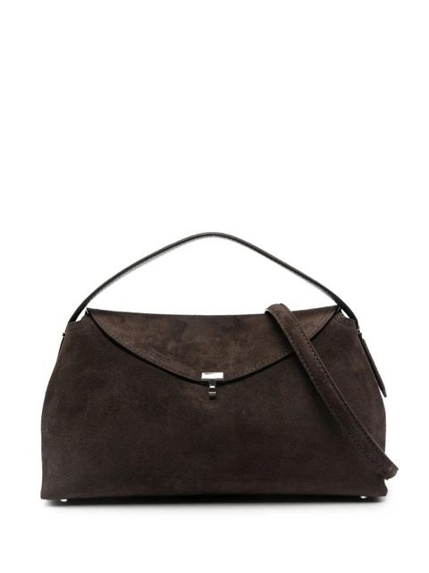 TOTEME T-lock suede top-handle shoulder bag - Brown - zdjęcie produktu nr 1