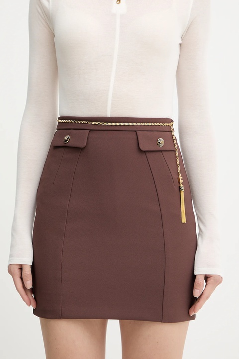 Elisabetta Franchi spódnica kolor brązowy mini prosta GO14857E2 - zdjęcie produktu nr 1