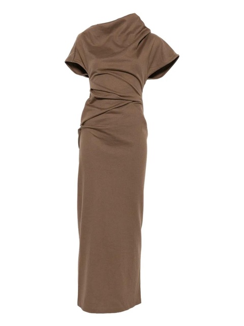 ENTIRE STUDIOS high-neck draped midi dress - Brown - zdjęcie produktu nr 1