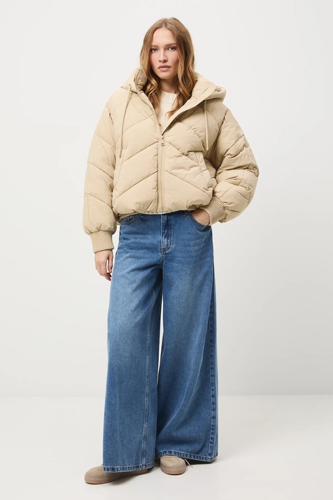 Medicine kurtka damska kolor beżowy zimowa oversize - zdjęcie produktu nr 1