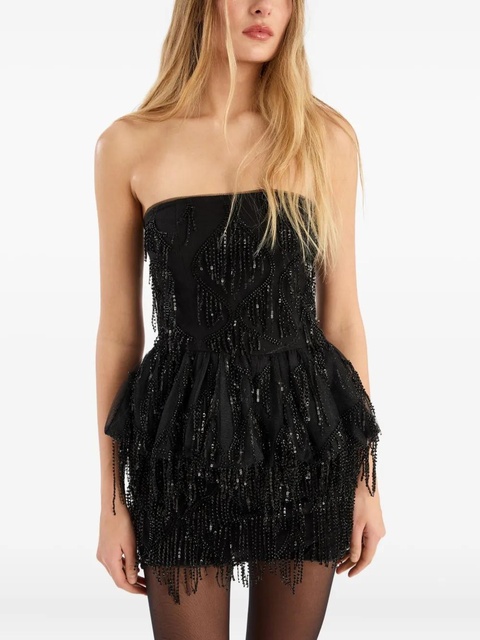 ROTATE BIRGER CHRISTENSEN sequin-embellished peplum top - Black - zdjęcie produktu nr 2