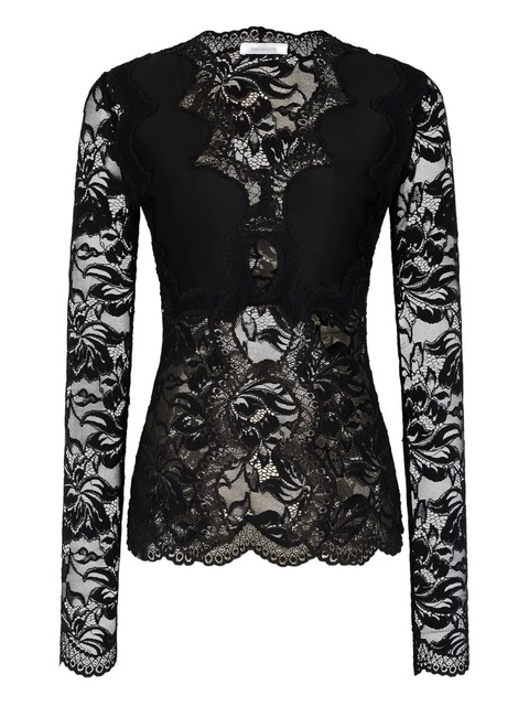 Rabanne lace long-sleeve blouse - Black - zdjęcie produktu nr 1