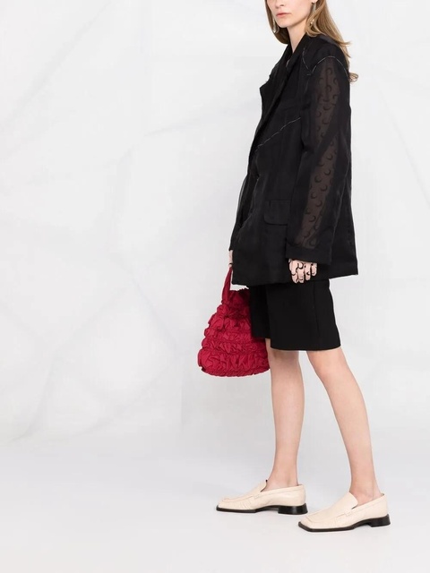 Maison Margiela sheer-panel single-breasted jacket - Black - zdjęcie produktu nr 2