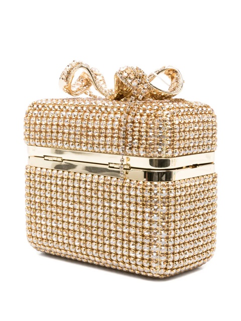 Self-Portrait crystal-embellished bow-detail mini bag - Yellow - zdjęcie produktu nr 2