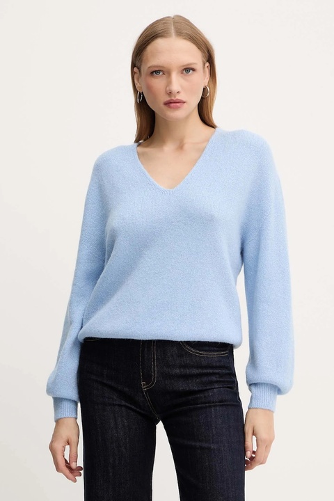 Morgan sweter z dodatkiem wełny damski kolor niebieski MVALI - zdjęcie produktu nr 2