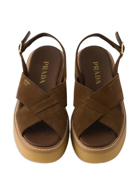 Prada 60mm buckle-strap platform sandals - Brown - zdjęcie produktu nr 2