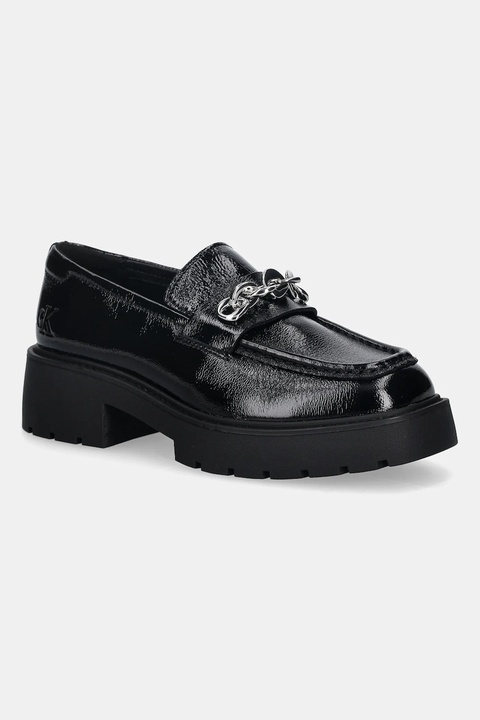 Calvin Klein mokasyny skórzane CHUNKY LOAFER HDW LTH damskie kolor czarny na platformie YW0YW02044 - zdjęcie produktu nr 1