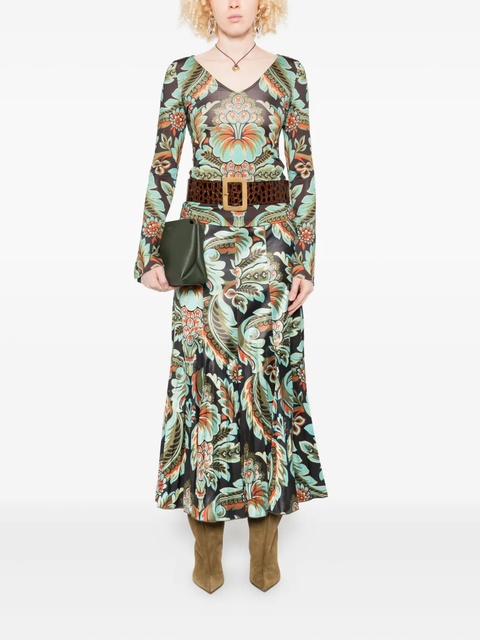 ETRO floral-print bell-sleeve T-shirt - Black - zdjęcie produktu nr 2