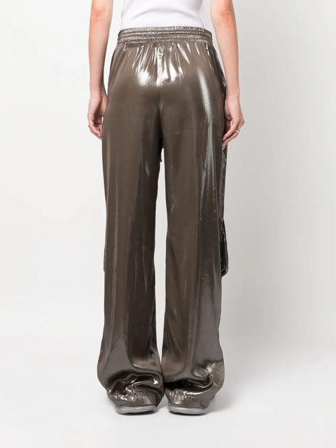 Blumarine high-waisted high-shine trousers - Green - zdjęcie produktu nr 2