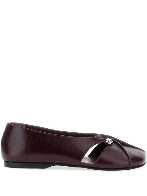 ALOHAS cut-out leather ballet flats - Brown - zdjęcie produktu nr 1