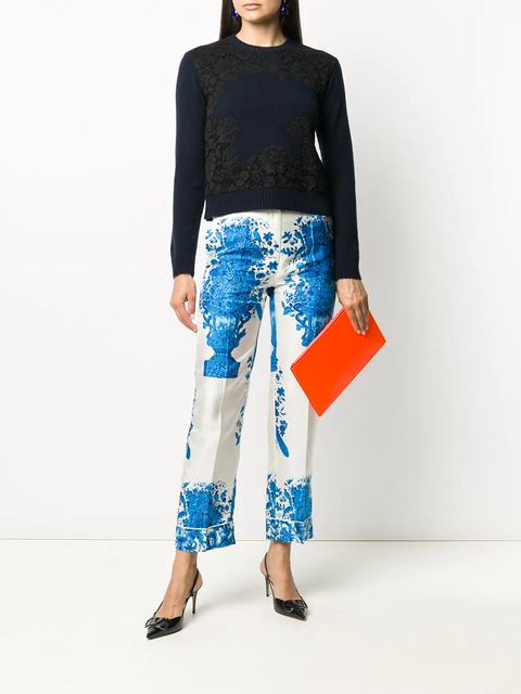 Valentino Garavani lace overlay jumper - Blue - zdjęcie produktu nr 2