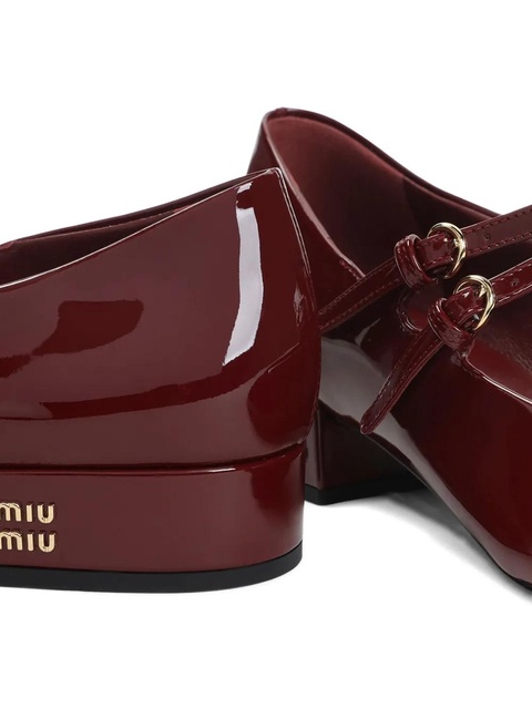 Miu Miu leather slingback pumps - Red - zdjęcie produktu nr 2