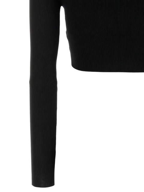 Prada logo ribbed long-sleeve t-shirt - Black - zdjęcie produktu nr 2