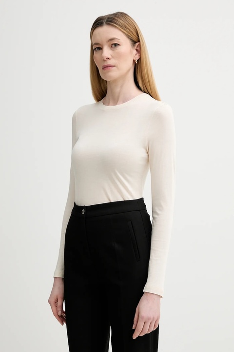 Marc O'Polo longsleeve bawełniany kolor beżowy 5000007488 - zdjęcie produktu nr 1