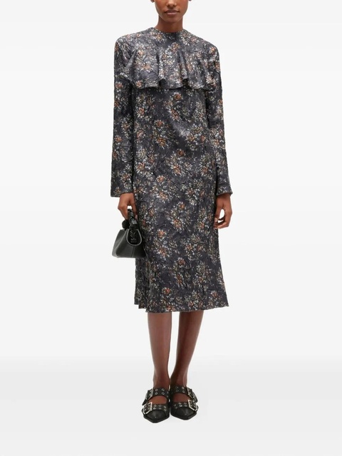 GANNI shibori pleat long sleeve dress - Black - zdjęcie produktu nr 2