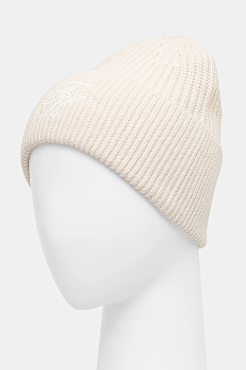 Tommy Hilfiger czapka wełniana kolor beżowy AW0AW18515 - zdjęcie produktu nr 2