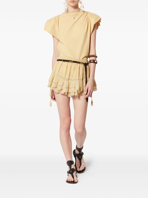 ISABEL MARANT Sebani draped asymmetric tee T-shirt - Yellow - zdjęcie produktu nr 1
