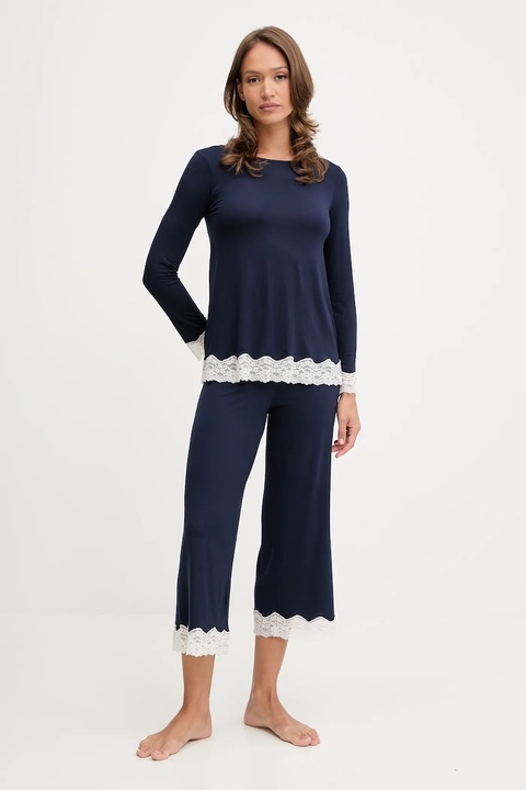 United Colors of Benetton longsleeve piżamowy kolor granatowy 3Z123M07X - zdjęcie produktu nr 1
