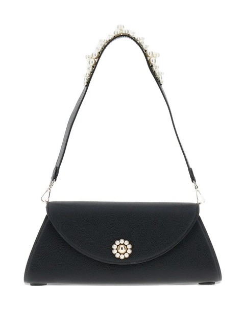Simone Rocha pearl-embellished clasp shoulder bag - Black - zdjęcie produktu nr 1