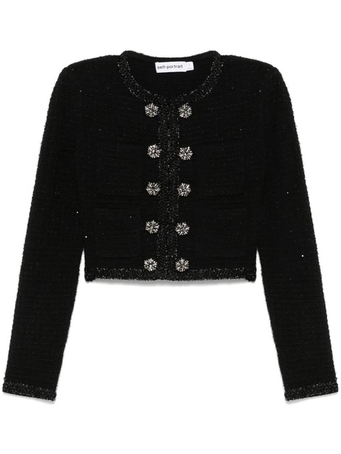 Self-Portrait textured knit jacket - Black - zdjęcie produktu nr 1