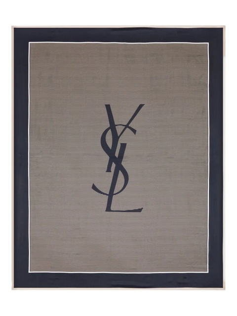 Saint Laurent Cassandre striped stole - Brown - zdjęcie produktu nr 1