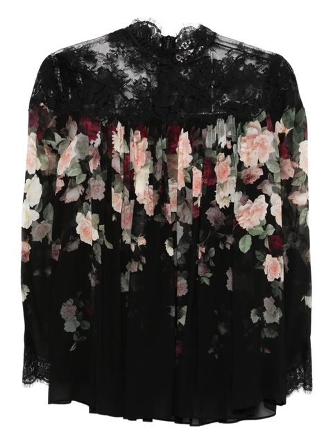 ZIMMERMANN Hypnotic lace-insert pleated blouse - Black - zdjęcie produktu nr 1