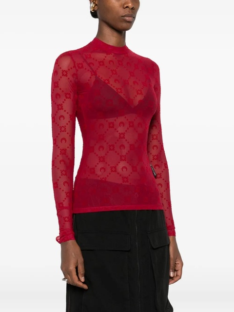 Marine Serre long-sleeve patterned top - Red - zdjęcie produktu nr 1