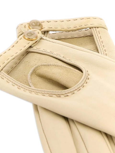 Valentino Garavani cut out-detail leather gloves - Neutrals - zdjęcie produktu nr 2