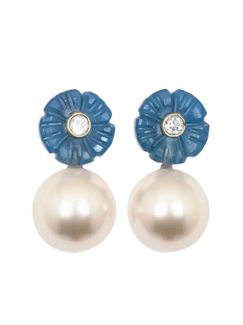 Jennifer Behr Libby flower chalcedony earrings - White - zdjęcie produktu nr 1