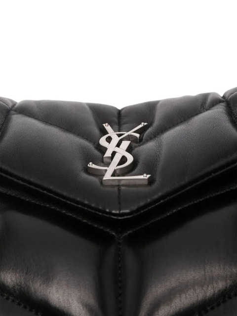 Saint Laurent quilted logo-plaque shoulder bag - Black - zdjęcie produktu nr 2