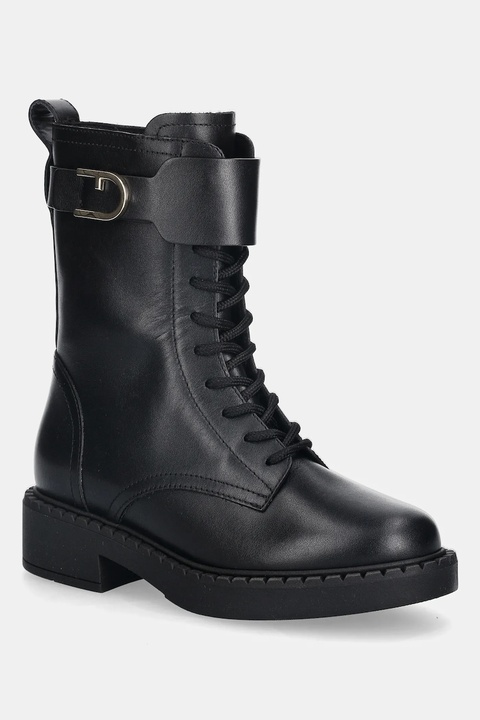 Furla buty skórzane New Legacy Army Boot damskie kolor czarny na płaskim obcasie YK11FNL BX4223 O6000 - zdjęcie produktu nr 1