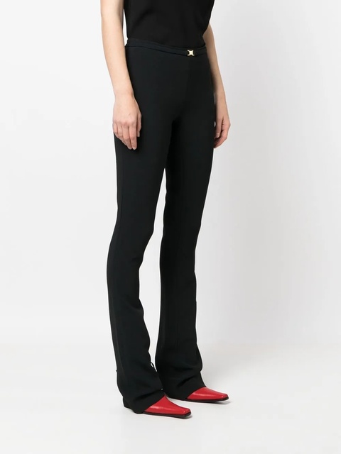 Blumarine logo-buckle flared trousers - Black - zdjęcie produktu nr 2