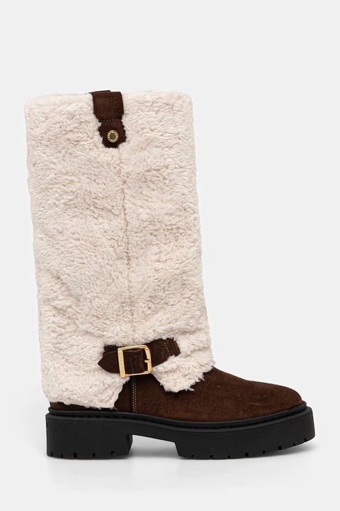 Steve Madden kozaki Godiva damskie kolor beżowy na platformie 11003413 - zdjęcie produktu nr 2