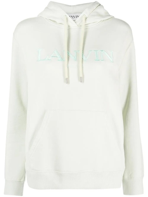 Lanvin logo-embroidered hoodie - Green - zdjęcie produktu nr 1