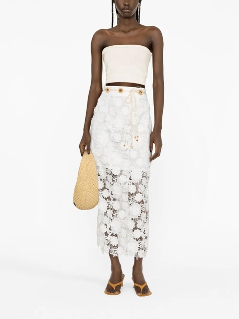 ZIMMERMANN Raie lace midi skirt - White - zdjęcie produktu nr 2