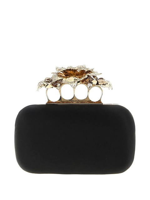 Alexander McQueen Carnation Knuckle clutch bag - Black - zdjęcie produktu nr 2